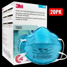 3M™ 1860 N95 Adult Face Mask Particulate Respirator 20/Box Exp 03/26 NEW