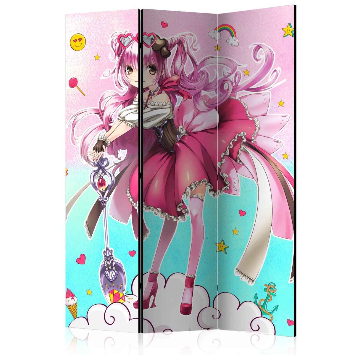 Paravent 3 volets Sorceress Miko masquez le désordre avec ce panneau séparateur de 135x172cm