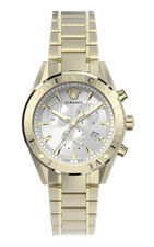 Versace Watch V-Chrono Gold Steel 44mm Chronograph White Dial Quartz WR