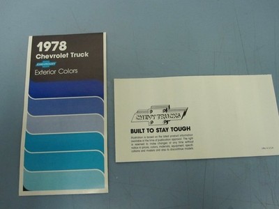 Chevrolet 1978 Dealer Truck Exterior Color Brochure New Old Stock Beautiful