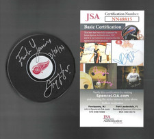 Darren McCarty Signed & Inscribed F Lemieux Detroit Red Wings Puck JSA COA