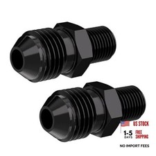 6AN Male Flare to 1/8" NPT Straight Fitting Adapter Black Aluminium 6AN-1/8NPT