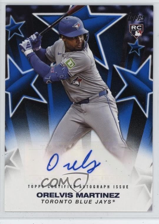 2025 Topps Series 1 Baseball Stars Blue /150 Orelvis Martinez #BSA-OM Auto 6m7