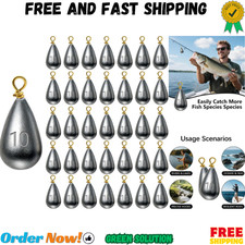 Casting Sinker Weights Assortment, Teardrop Fishing Sinkers 1/8 oz to 3/4 oz, Dr