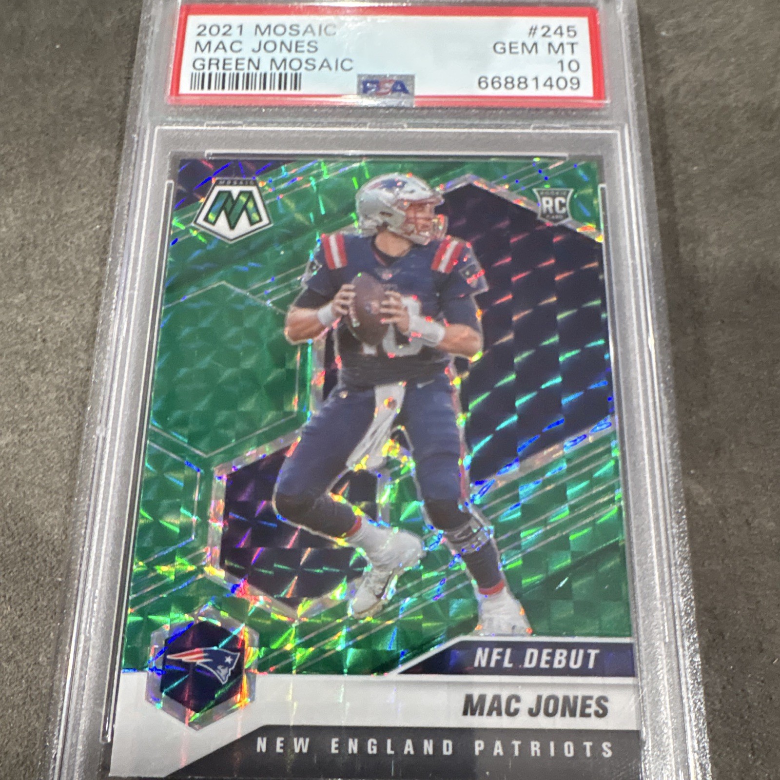 Mac Jones Panini Mosaic #245 Green Mosaic