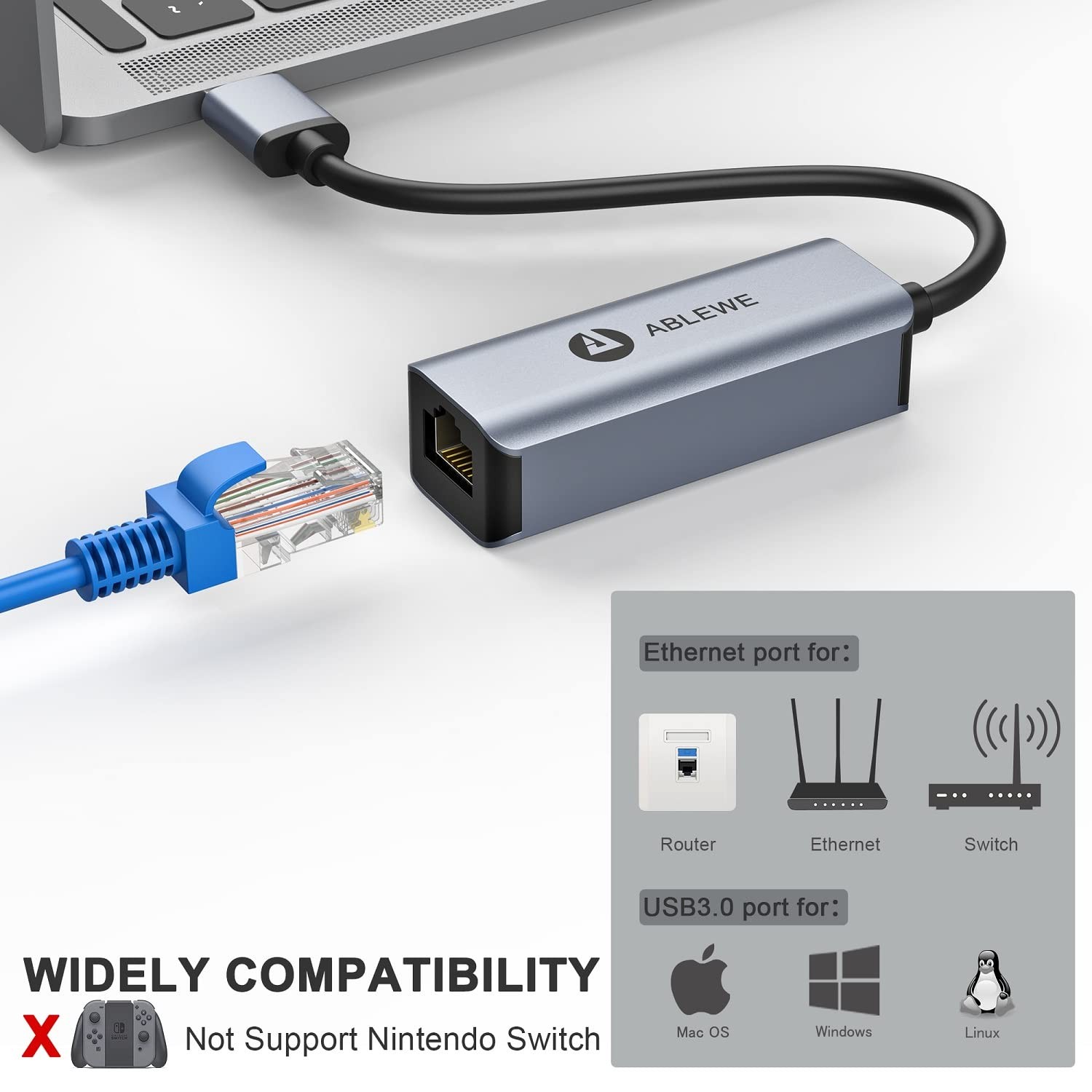USB 3.0 to Gigabit Ethernet Adapter RJ45 LAN Network Driver Free MacBook PC