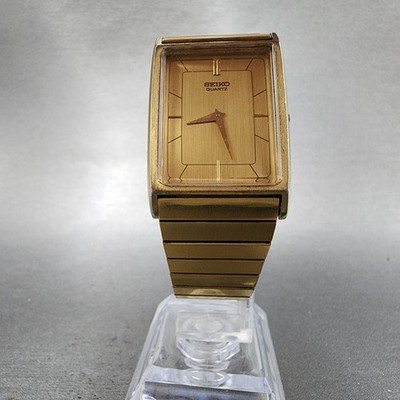 Seiko Tank Watch Men 25mm Champagne Dial Gold Tone 7430-5560 New