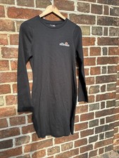 NWOT Ellesse RIBBED MIDI Dress - UK 16 - Fitted BLACK - Stunning! New