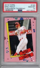 2019 MIKE TROUT TOPPS THROWBACK THURSDAY CYNDI LAUPER PSA 10 GEM MINT