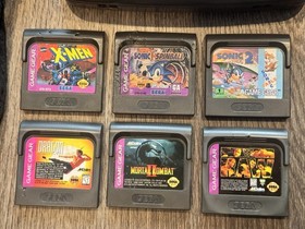Sega GameGear Console Bundle 6 Game Lot & Case Games Tested! READ