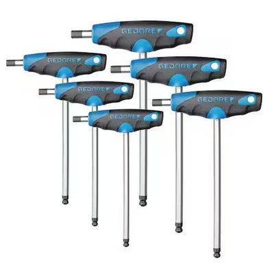 Gedore Dt 2142-06 6 Piece Metric T-Shape Hex Key Set, Dt 2142-06