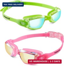 Adult Swim Goggles 2 Pack Anti Fog Swimming Goggles, No Leaking UV Protection Po