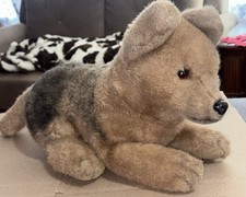 Vintage 1985 Gund German Shepherd Dog Plush Fluffy Stuffed Animal 15" Toy US43