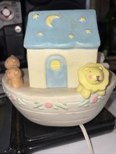 Vintage 1999 Noahs Ark Nightlight Pastel Colors Nursery Lamp Animals