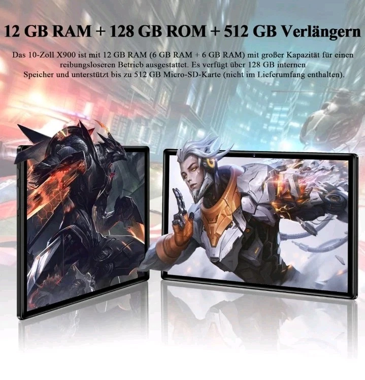 Exklusives Tablet 10 Zoll Android 13 Tablet 5GWLAN, Octa-Core | 2.0Ghz | 8000mAh - Bild 3 von 4