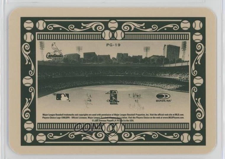 2005 Donruss Throwback Threads Ball Long Fly to Left Field-Out /75 Jim Edmonds - Image 2 of 2