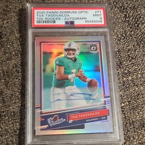 2020 Donruss Optic Tua Tagovailoa The Rookies Auto HOLO #28/35 PSA MINT 9