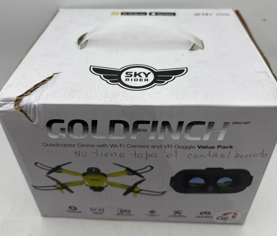 Sky Rider Goldfinch Drone with Wi-Fi Camera VR Goggles 328ft Range Foldable - Image 3 of 4