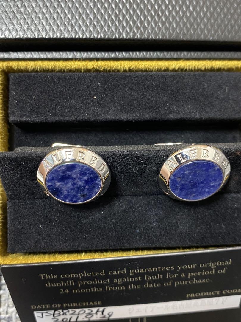 dunhill ラピスラズリ カフリンクス DUNHILL Round Cufflinks Lapis Lazuli x SV925 Navy Blue x Silver