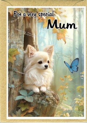 Chihuahua glatter Hund (4''x 6'') Grußkarte für MAMA - innen leer von Starprint
