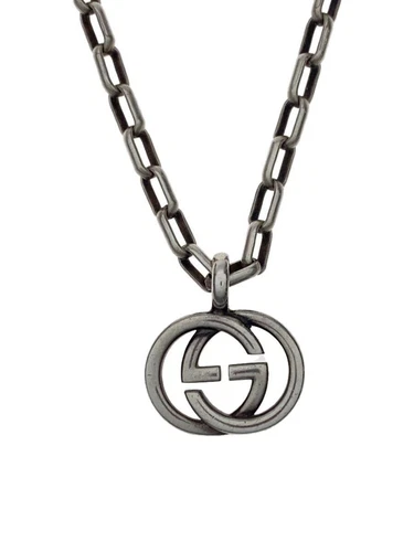 GUCCI collana ad incastro G SV925 argento con top per uomo usata