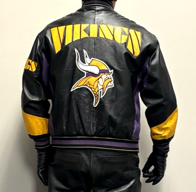 NFL Minnesota Vikings レザージャケット XXL値下げ可 58 Sports NFL Minnesota Vikings Genuine Leather Jacket Size M | eBay