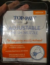 TOP PAW Adjustable Mesh DOG MUZZLE MEDIUM 24-48lbs Temporary Muzzle Restraint
