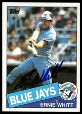Ernie Whitt 1985 Topps #128 Toronto Blue Jays Auto Autographed Signed MLB Card