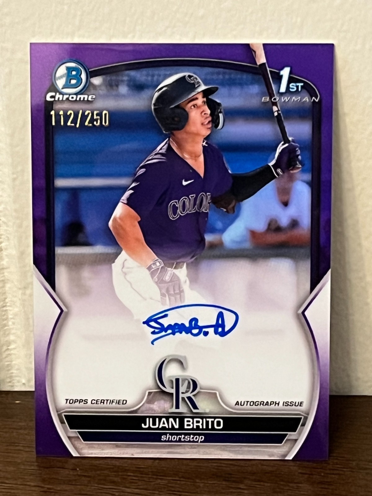 2023 Bowman Chrome Prospect Autographs Purple Refractors #CPAJBO Juan Brito /250