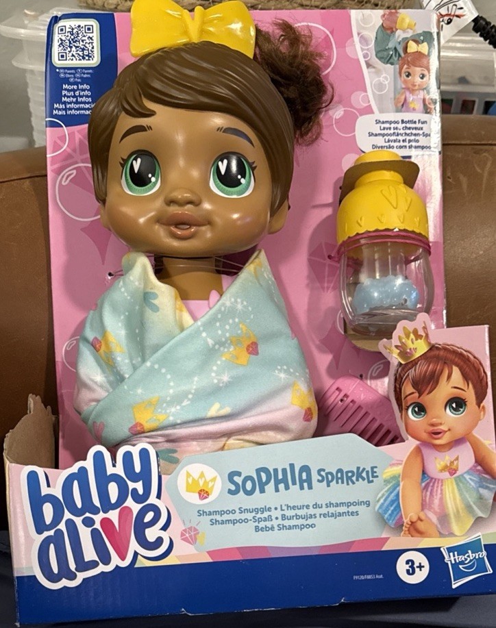 Baby Alive Shampoo Snuggle Sophia Sparkle Baby Doll With Acc