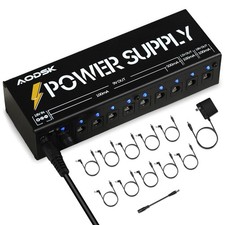 AODSK Guitar Effect Pedal Power Supply,9V/12V/18V DC Output,10 Isolated DC Ou...