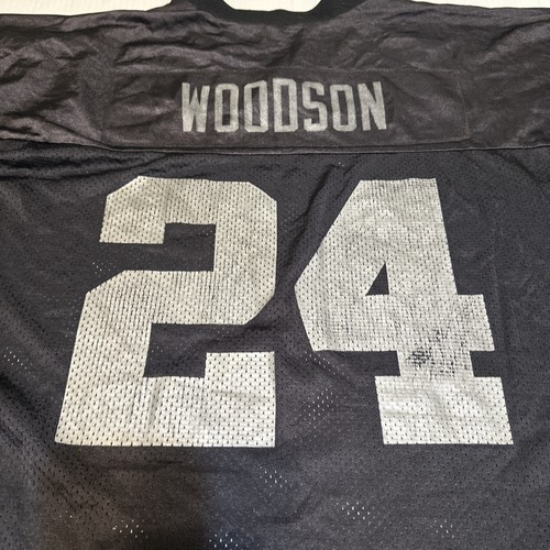 Vintage Reebok Oakland Raiders #24 Charles Woodson NFL Jersey Mens XL Las Vegas - Picture 12 of 22
