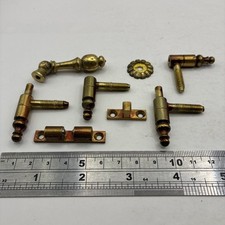 Vintage Messing Standuhr Haube T&uuml;rbeschlag Set Riegel Scharniere Zug Tropfen