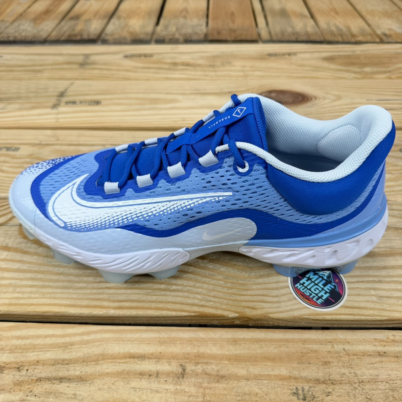 Nike Alpha Huarache Elite 4 Low MCS Baseball Cleats Blue Mens Sizes