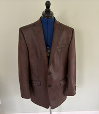 Lauren Ralph Lauren Mens Size 42L Brown Faux Suede Blazer Jacket Sport Coat