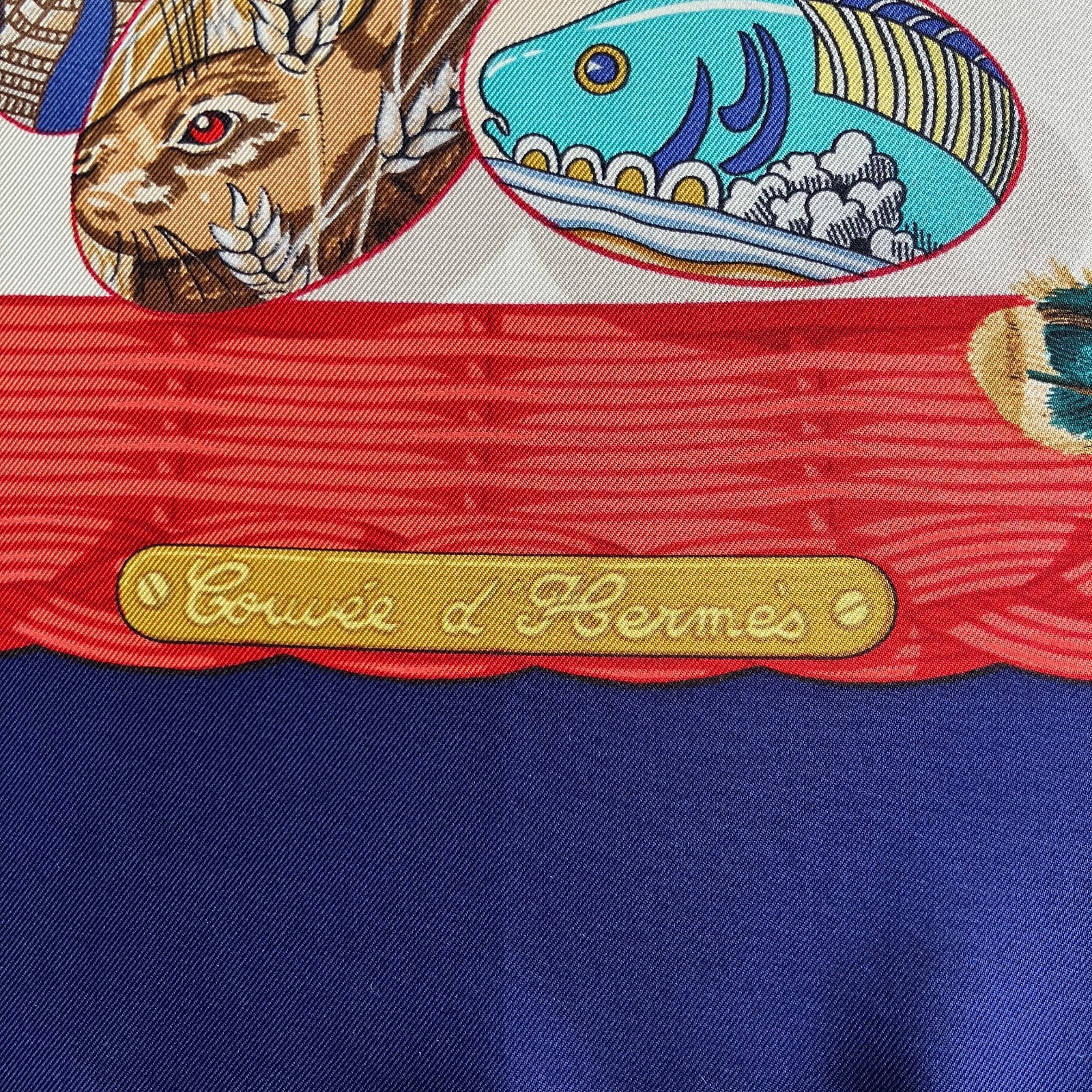 HERMES Carre 90 "Couvee D'Hermes" 100percent Silk Scarf Vintage Rare Cleaned image 9