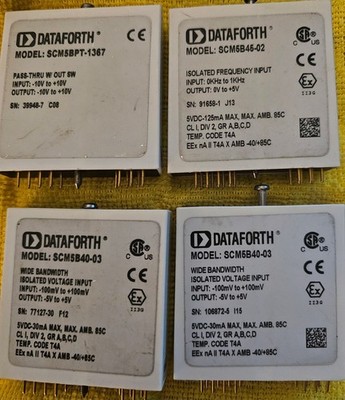 Lot of 4 Dataforth SCM5B Modules   SCM5BPT-1367, SCM5B45-02, SCM5B40-03 (x2)