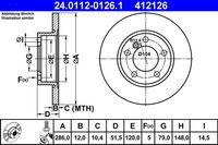 2X ATE Bremsscheibe 24.0112-0126.1 FüR BMW