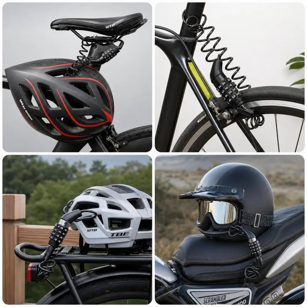 Lucchetto Bici Filo Acciaio Catena Lucchetto Mountain Bike Moto Antifurto Codice Stee foto 6