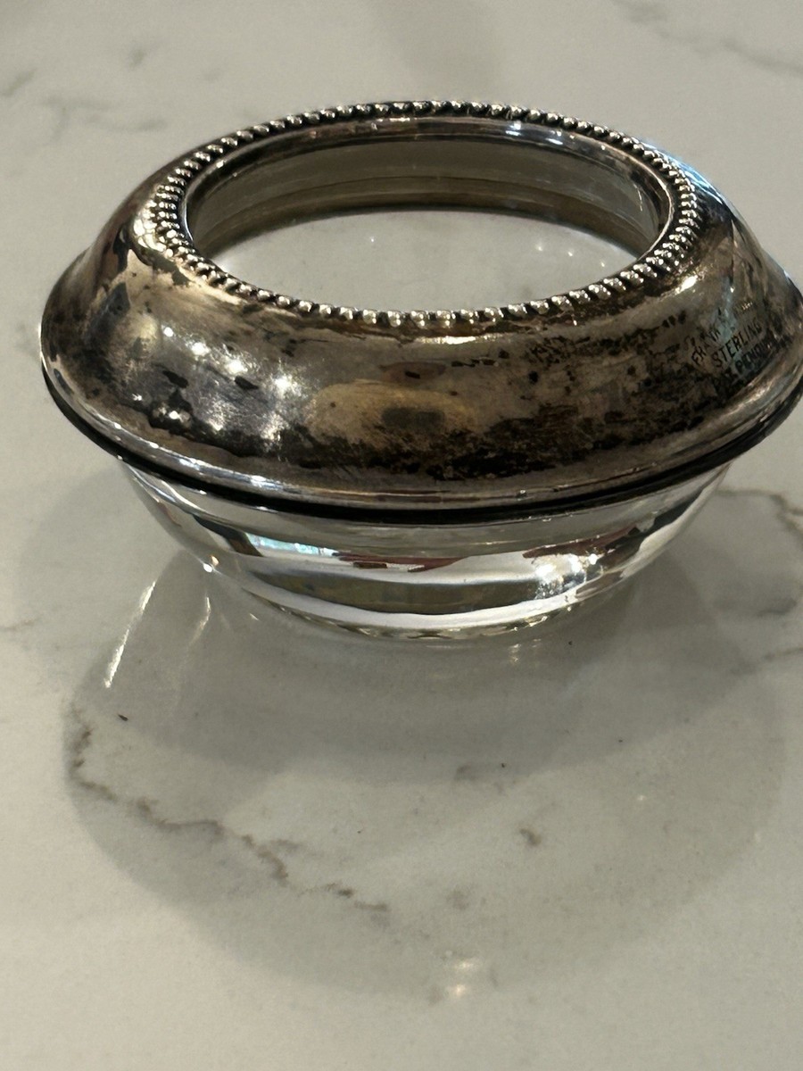 VINTAGE STERLING SILVER RIM SALT CELLAR BY FRANK M WHITING | eBay