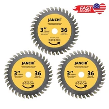 3 Pack 3″ TCT Circular Saw Blades 36T Wood Plastic Cut-Off Bosch Ryobi Dewalt