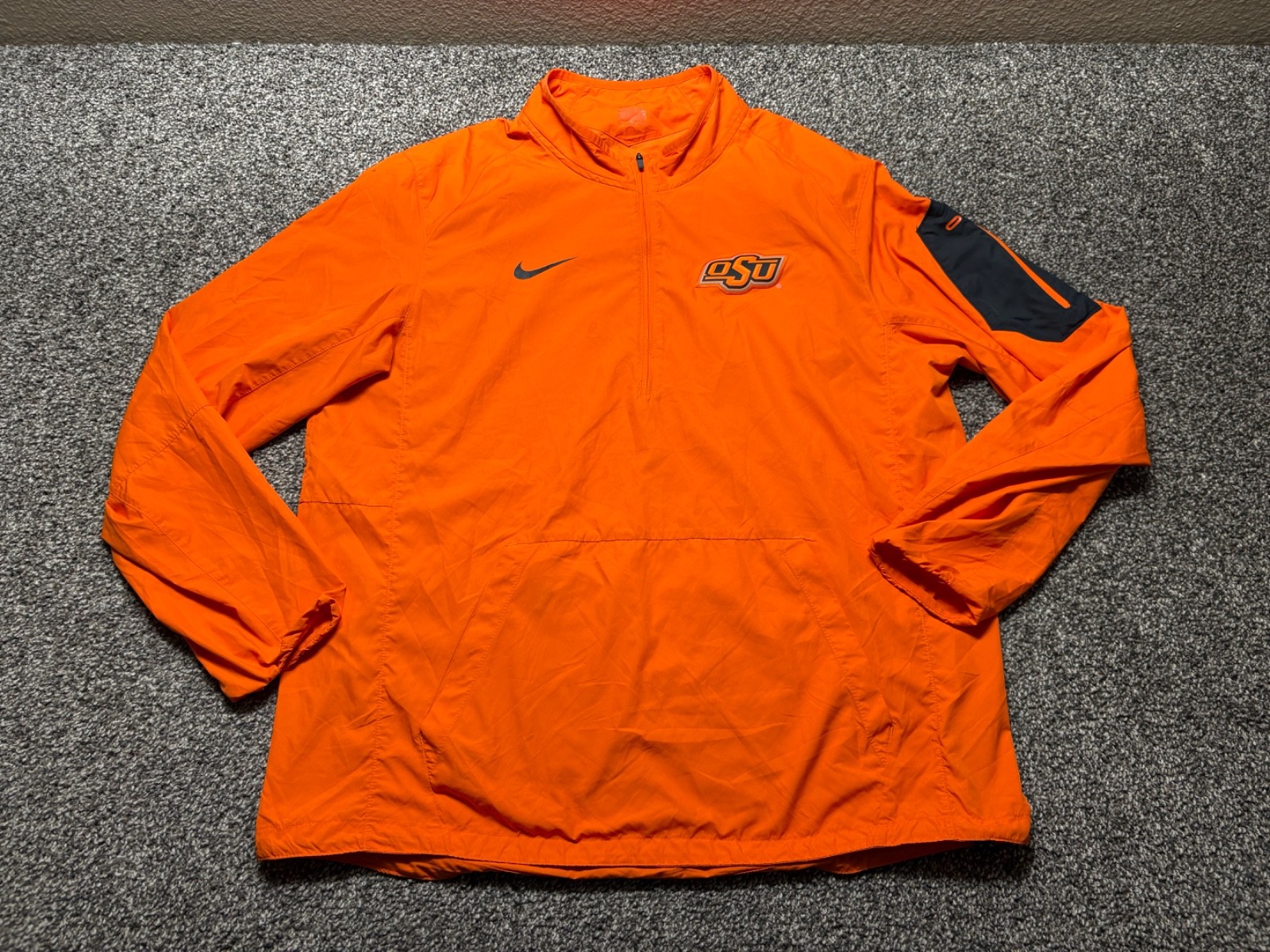 SACAI X NIKE Giacca a vento Oklahoma State Cowboys Nike uomo grande arancione 1 2 zip 708787