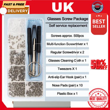 Eyeglasses Repair Kit Spectacles Screws Nose Pads Optical Repair Set  UK NEW