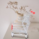 Trolley Shaped Food Basket Double-Layer Snack Holder Mini Cart Adornment