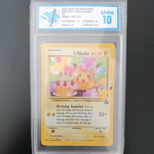 Pokemon  Celebrations Black Star Promo Birthday Pikachu - Graded 10 TGG 