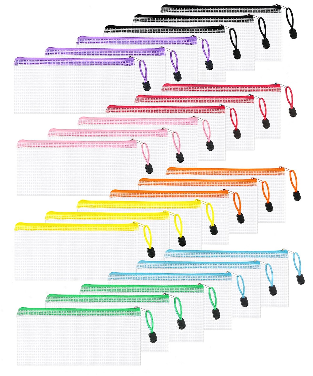 Bags With Zipper, Portable Clear Plastic Pencil Pou...