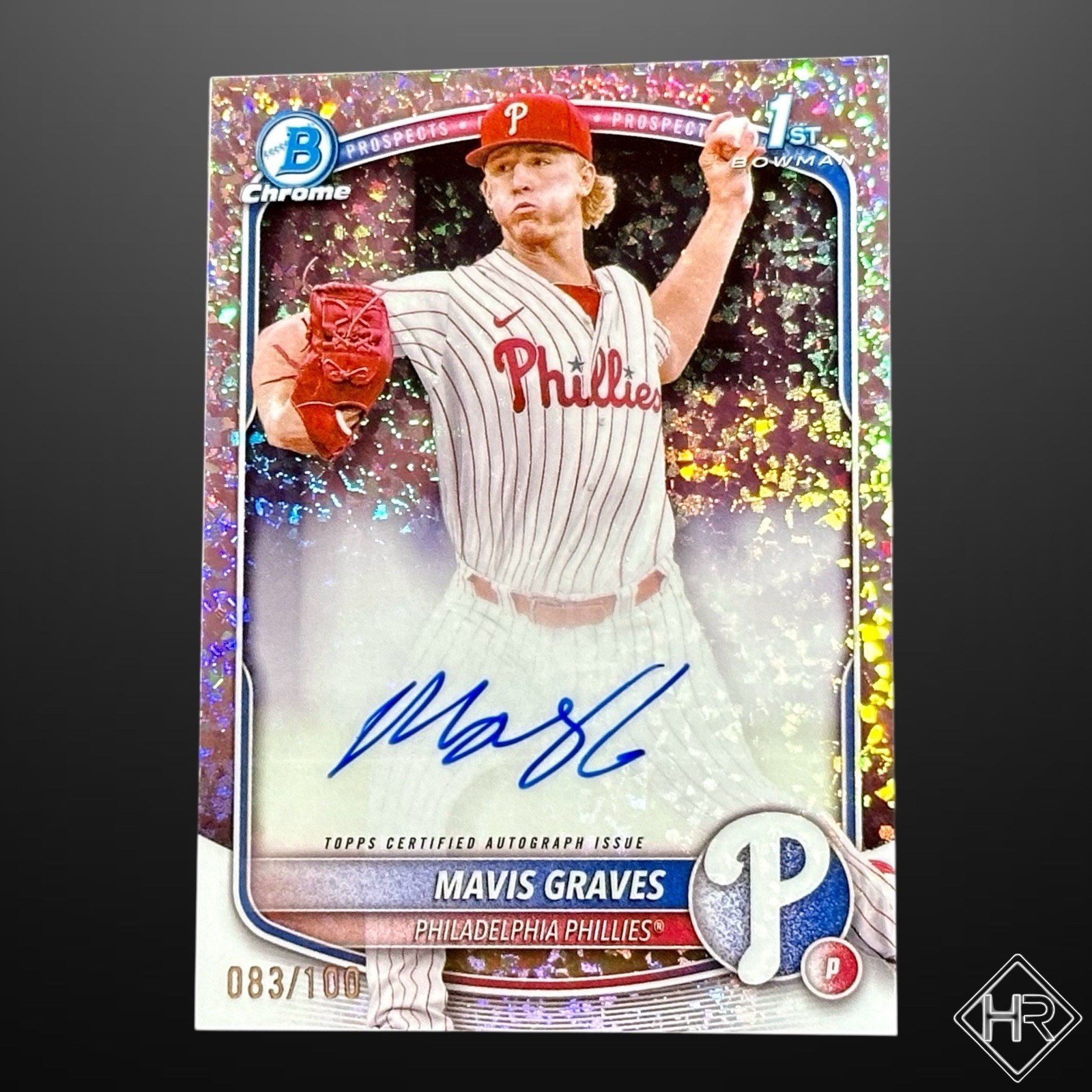 2025 Bowman Chrome Mavis Graves 1st Bowman Auto Mini-Diamond /100 Phillies