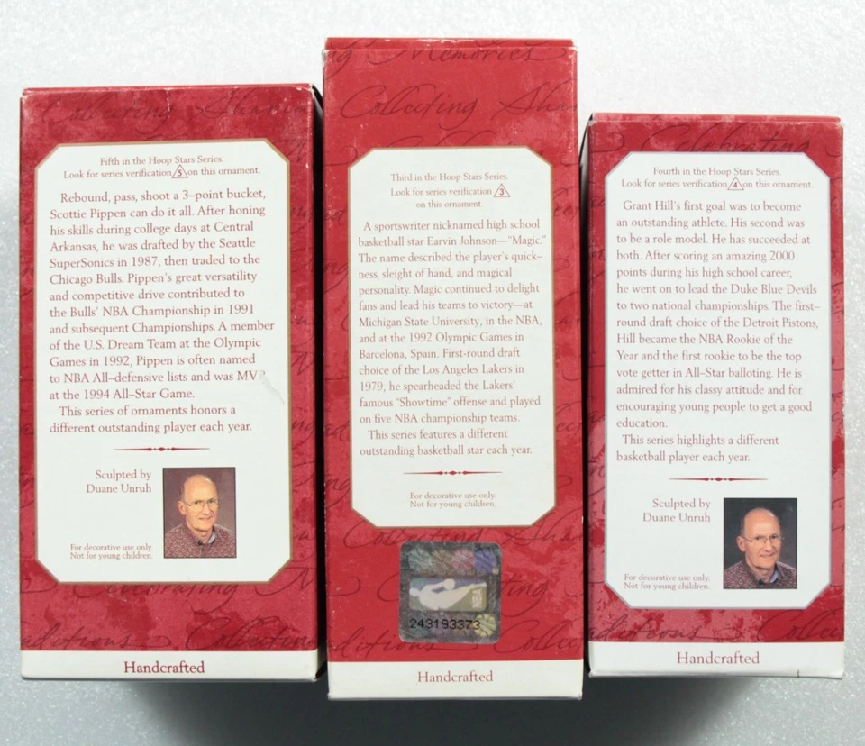 Hallmark Keepsake Christmas Ornament Basketball Lot NBA Grant Hill Magic Johnson - Image 2 of 4