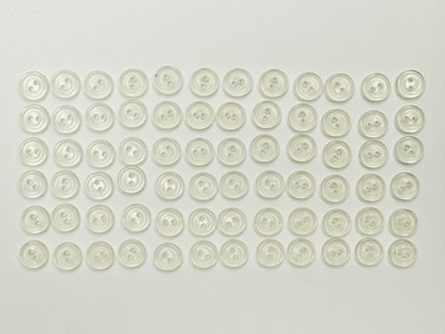 72 Vintage Clear Double Circle Two Hole Buttons 3/8''