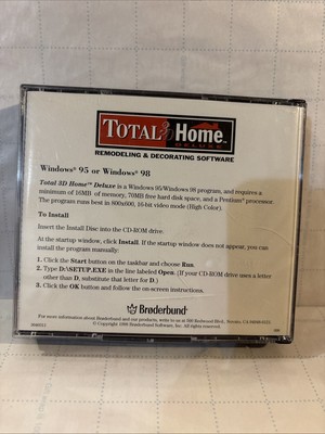 Total 3D Home Deluxe Suit Design -Software PC Windows 95/98